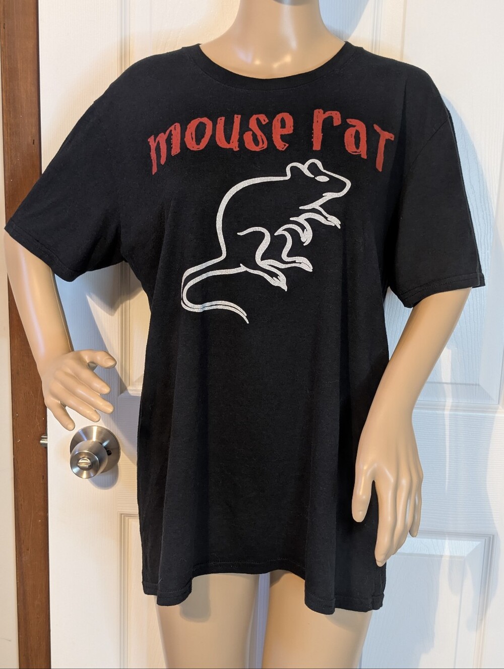Mouse Rat Pawnee Live Tour Graphic Tee - Black with Red & White Print-Large
